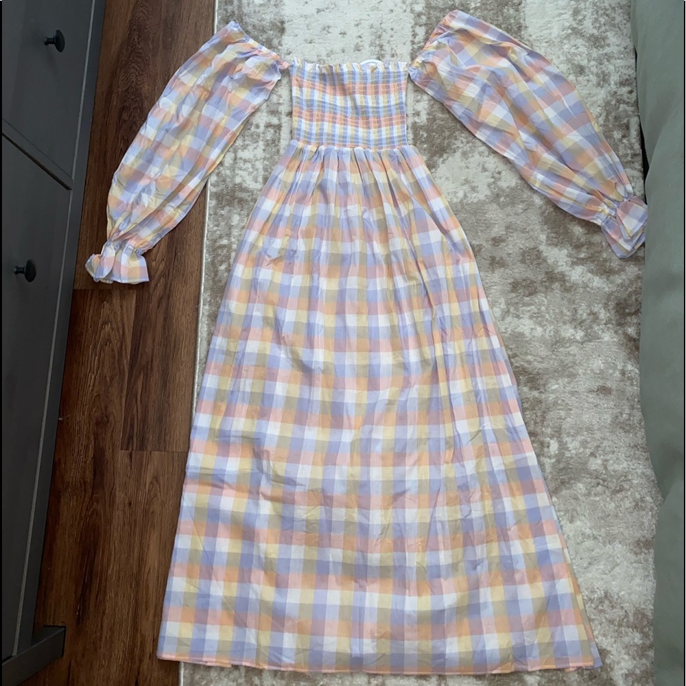 Petal & pup gingham midi  dress